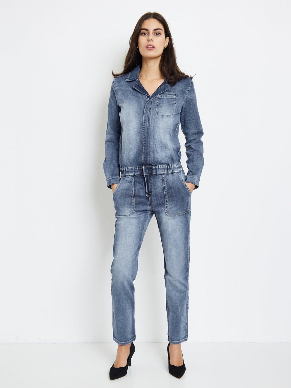 Denim Jumpsuit  Place Du Jour  34/XS